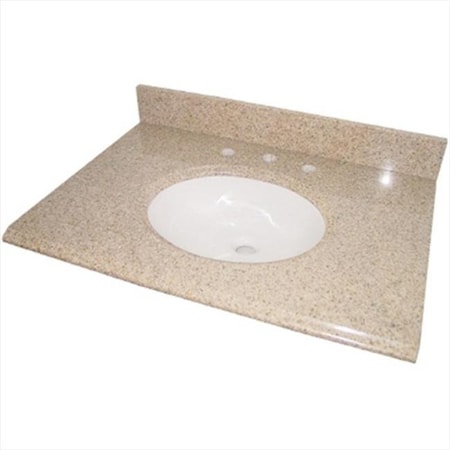 Pegasus Press Pegasus 31682 31 in. W Granite Vanity Top with White Bowl and 8 in. Faucet Spread in Beige 31682